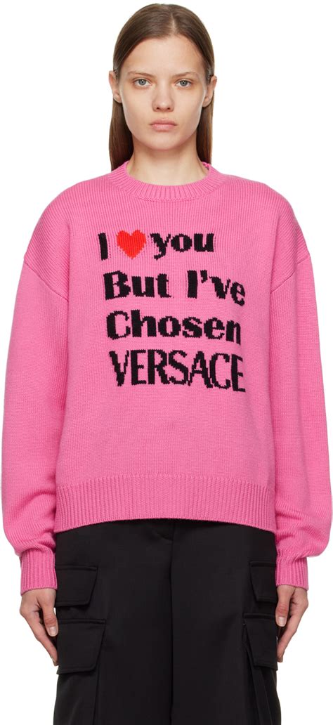 versace pink crewneck|Versace jumper men's.